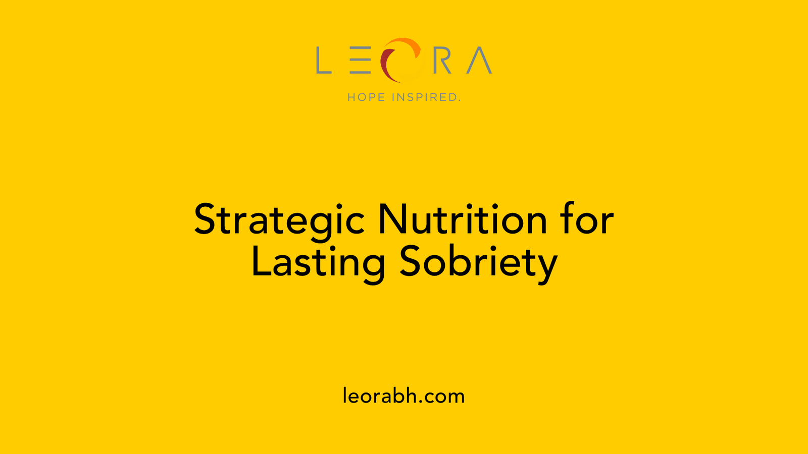 Strategic Nutrition for Lasting Sobriety
