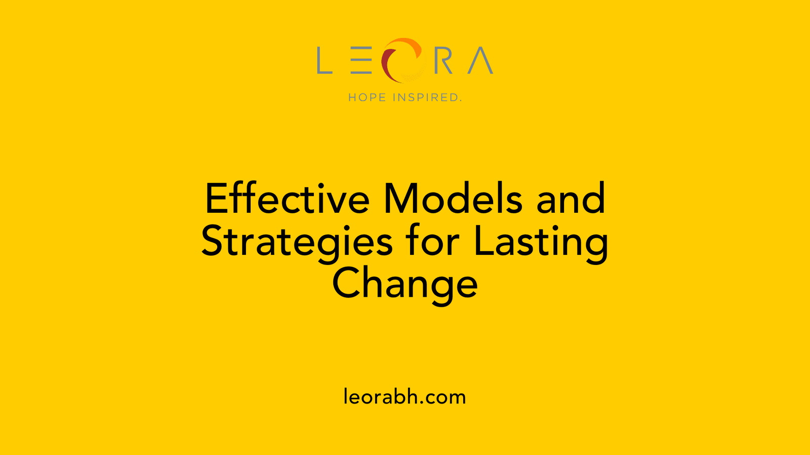 Effective Models and Strategies for Lasting Change