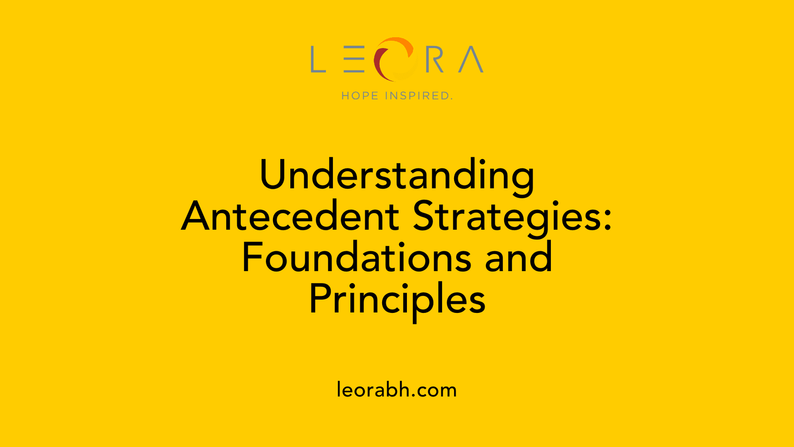 Understanding Antecedent Strategies: Foundations and Principles