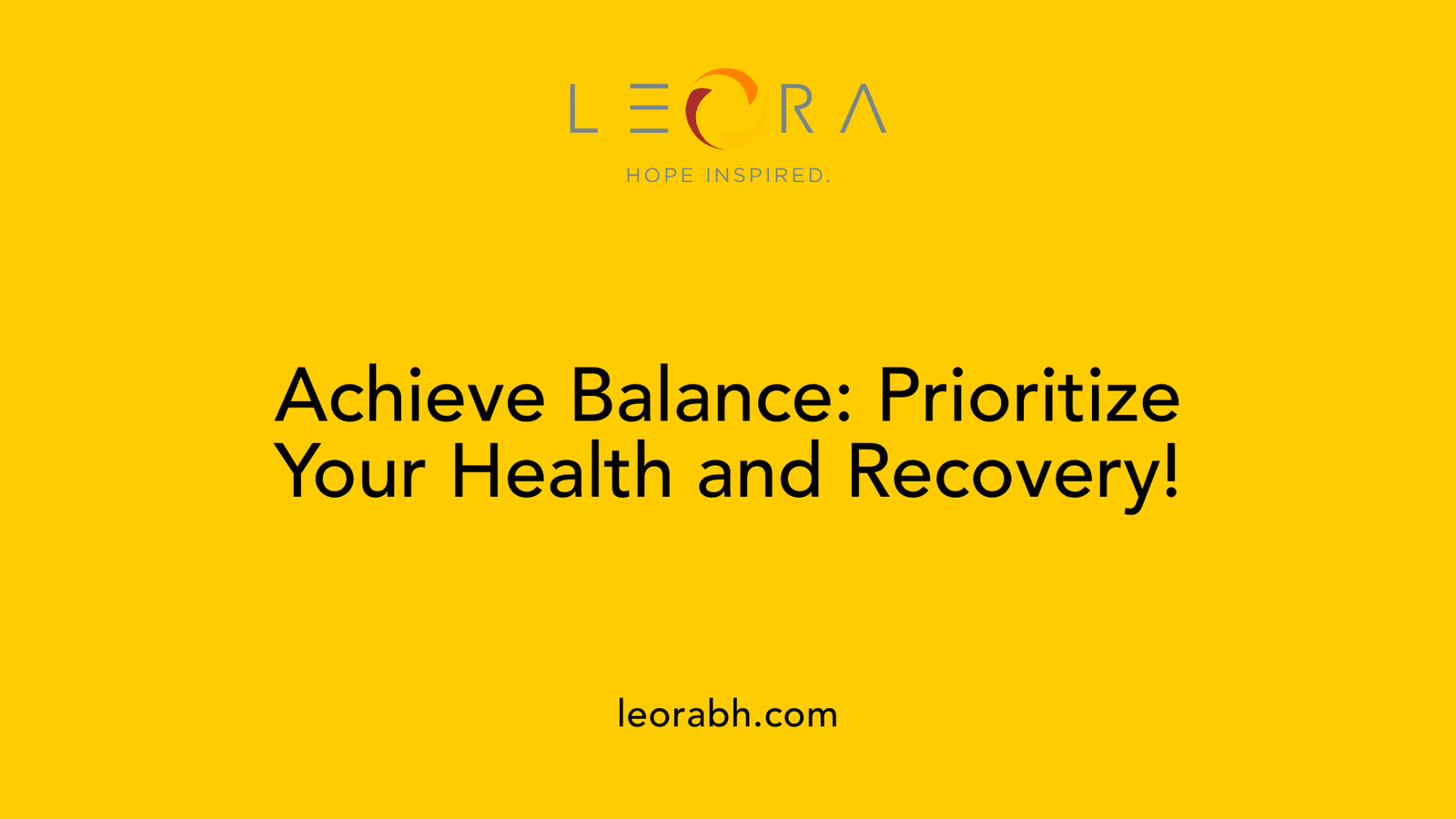 Achieve Balance: Prioritize Your Health and Recovery!