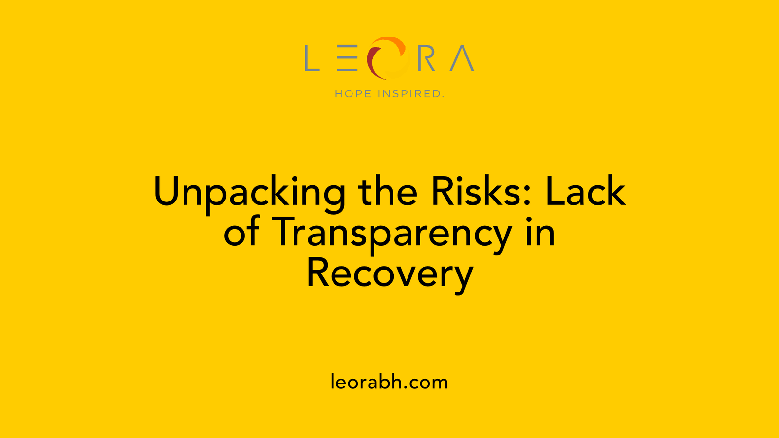 Unpacking the Risks: Lack of Transparency in Recovery