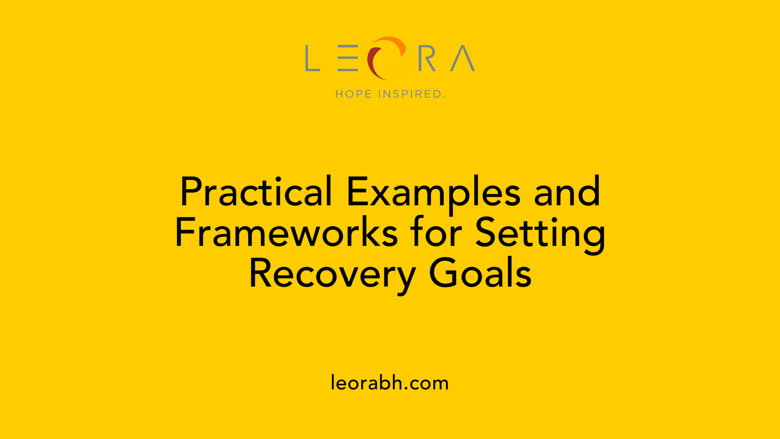 Practical Examples and Frameworks for Setting Recovery Goals