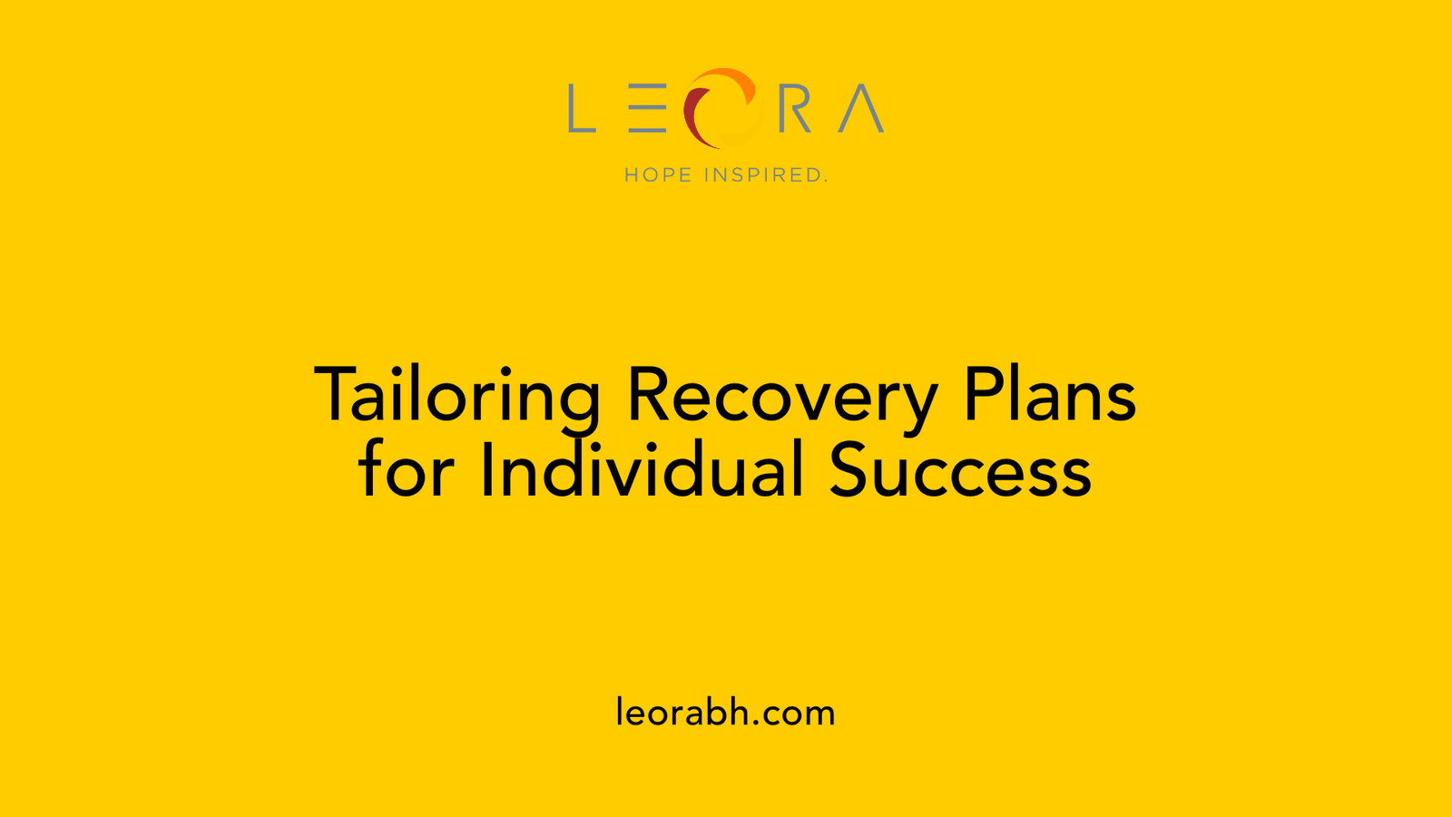 Tailoring Recovery Plans for Individual Success