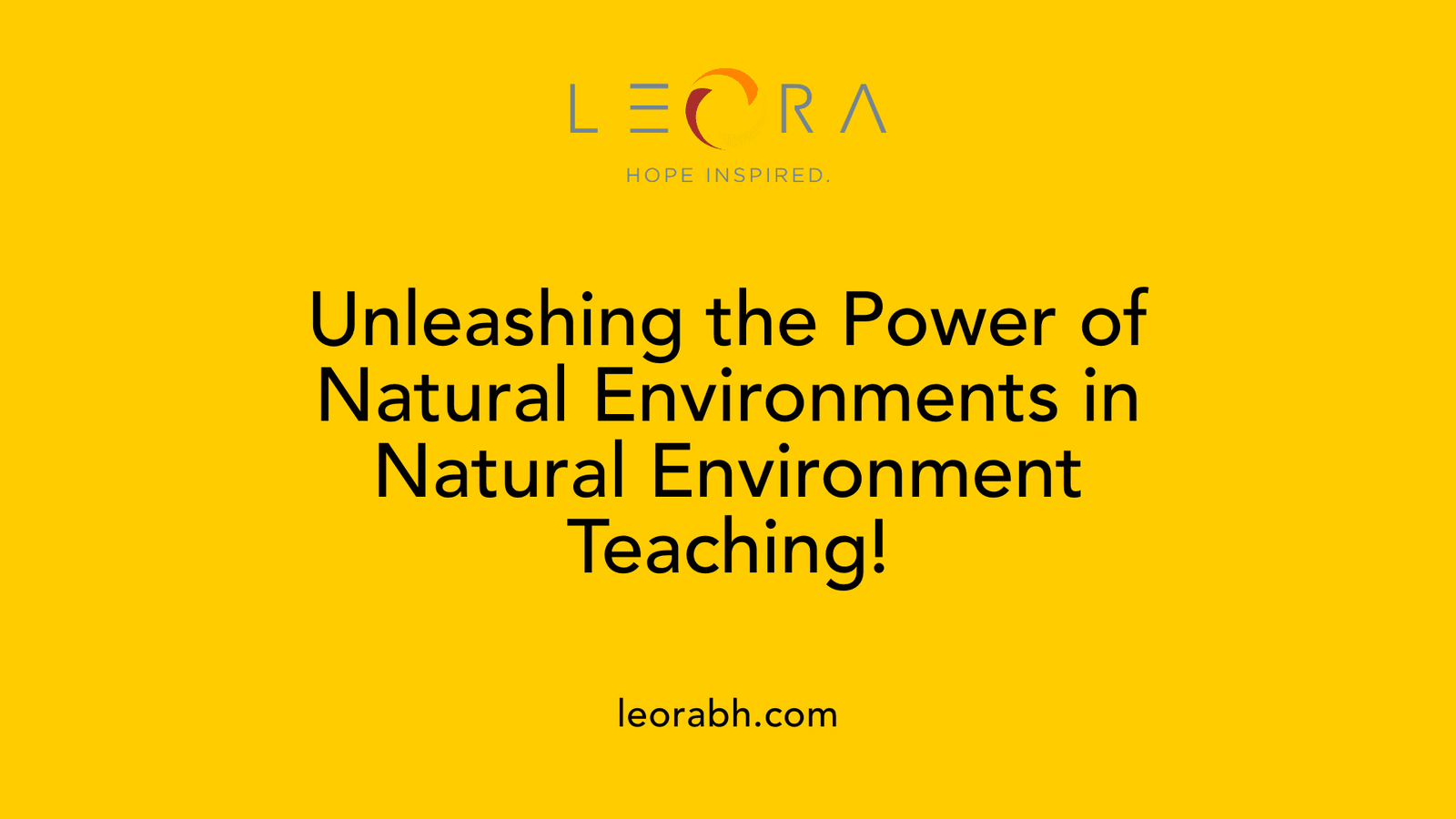 Unleashing the Power of Natural Environments in Natural Environment Teaching!