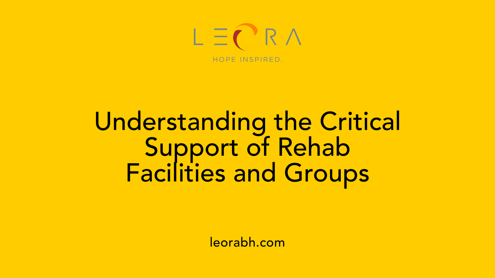 Understanding the Critical Support of Rehab Facilities and Groups