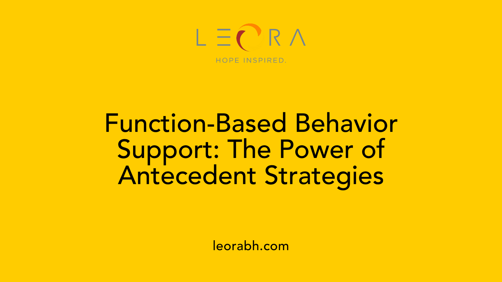 Function-Based Behavior Support: The Power of Antecedent Strategies