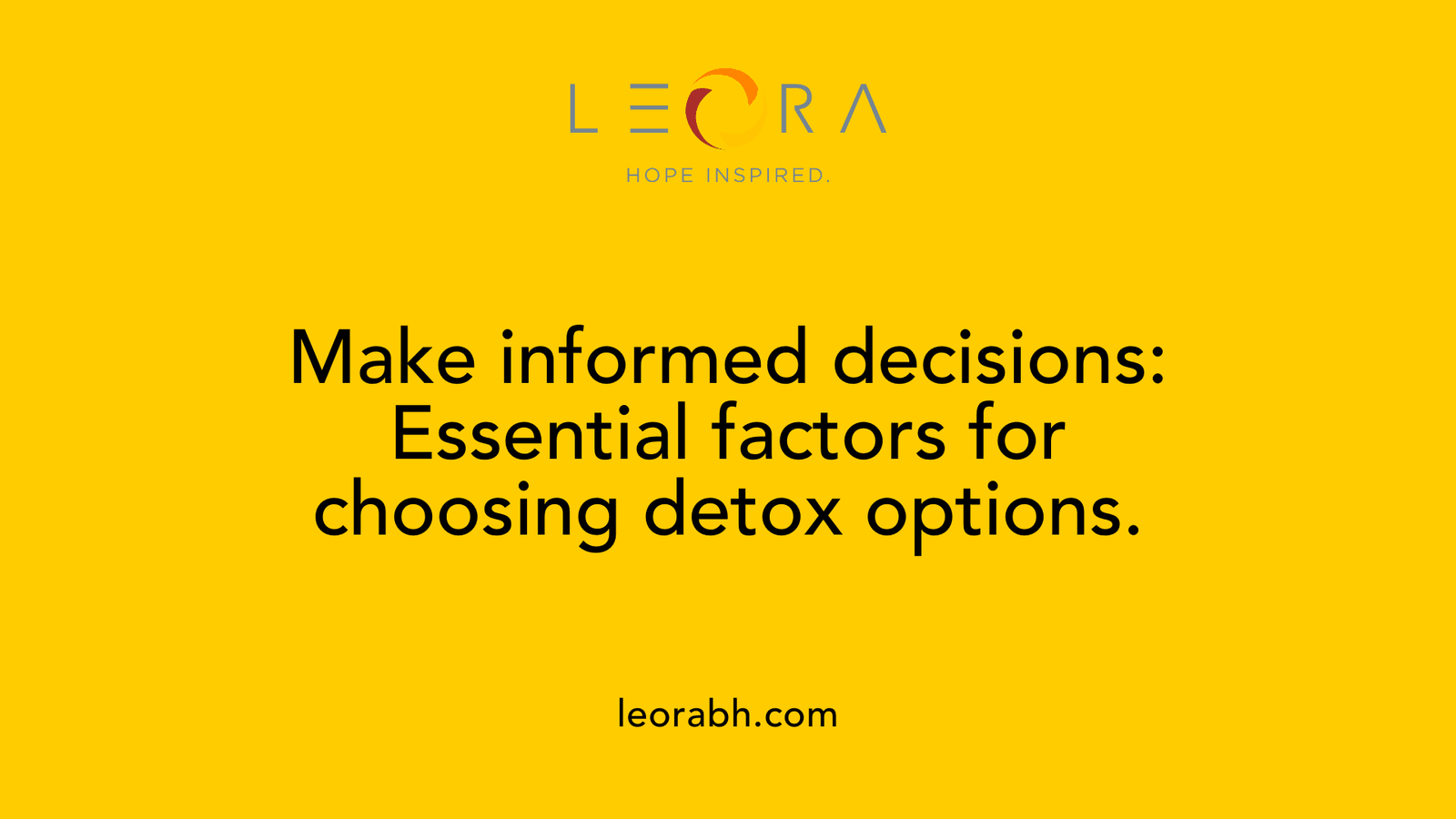 Make informed decisions: Essential factors for choosing detox options.