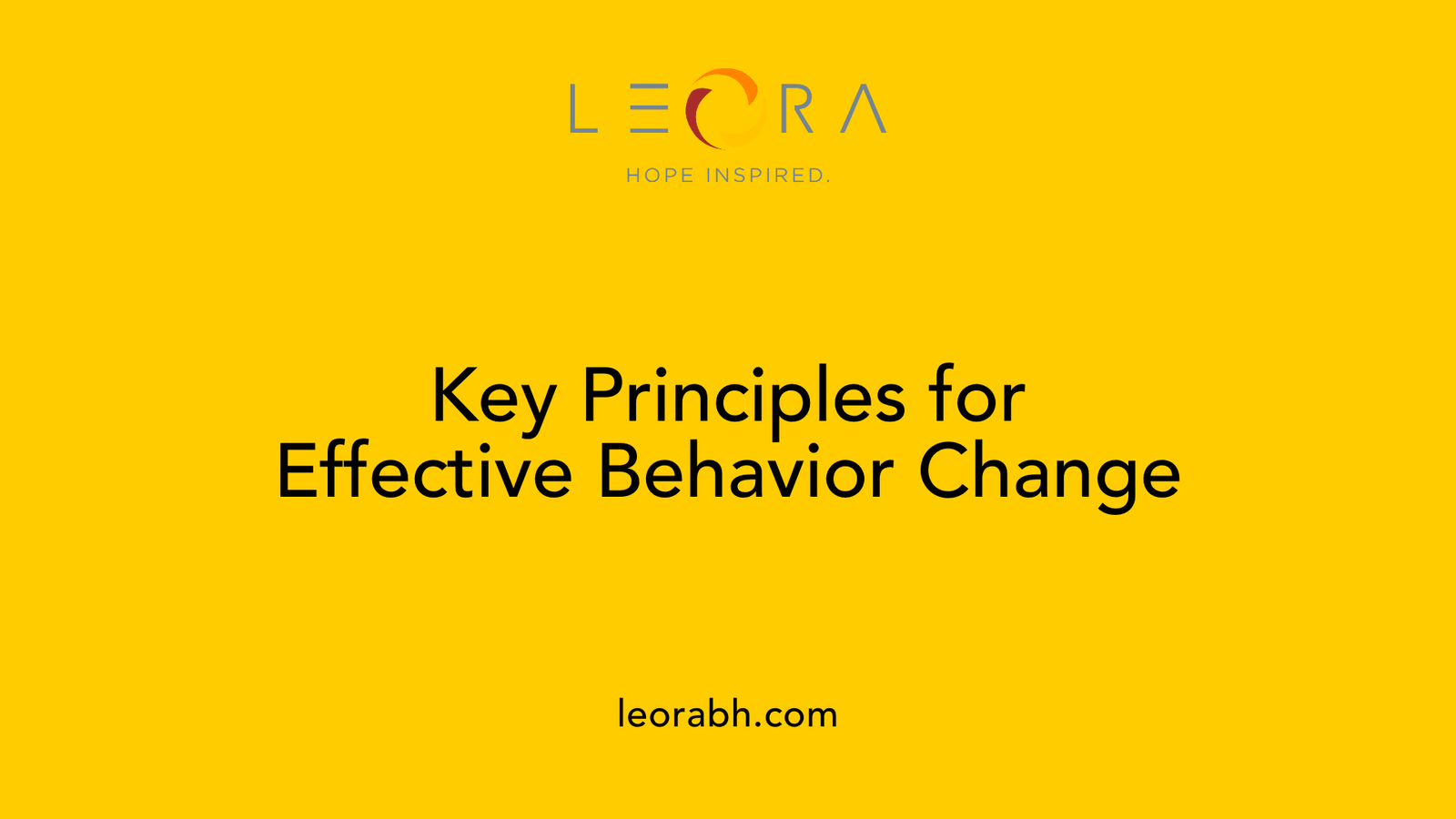 Key Principles for Effective Behavior Change